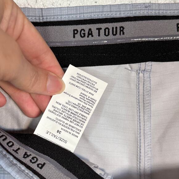 Pga Tour Men's Striped 8" Golf Shorts - Shell Pink 38 $68 - Picture 5 of 8